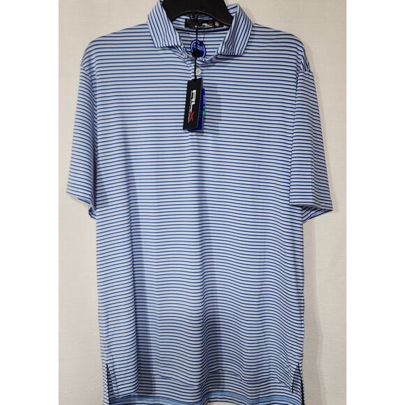 RLX Ralph Lauren Golf horizontal stripes Print Polo Men's medium NWT - Picture 1 of 9